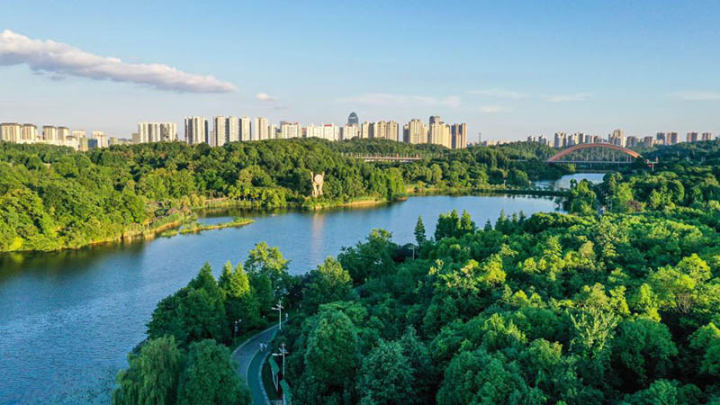 Landschaft der Parks in Guiyang