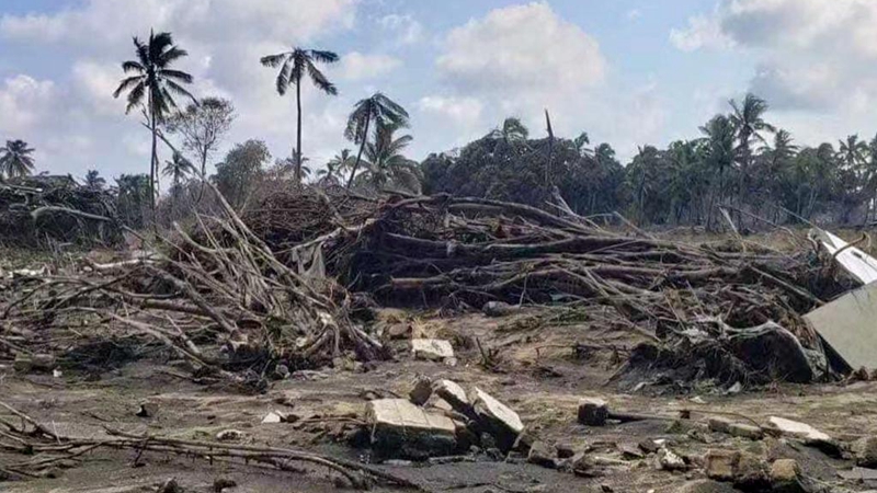 In Bildern: Vom Tsunami betroffenes Strandresort am Rande von Nuku'alofa, Tonga