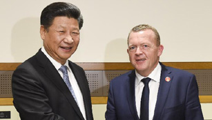 Xi Jinping trifft sich mit dem dänischen Premierminister Lars Rasmussen