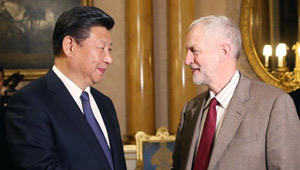 Xi Jinping trifft den Leiter der britischen Labour Party in London
