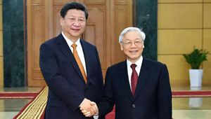 Xi Jinping hält Ansprache mit Nguyen Phu Trong