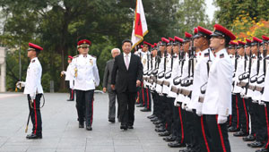 Xi Jinping trifft sich mit seinem Amtskollegen aus Singapur