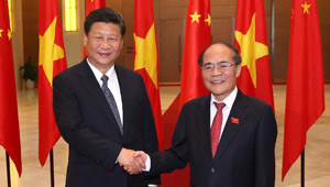 Xi Jinping trifft sich mit vietnamesischen Parlamentspräsidenten Nguyen Sinh Hung