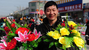 Ländlicher Markt zum chinesischen Neujahr in Henan