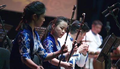 Chinesisches Orchestra führt zum Frühlingsfest in Rom auf