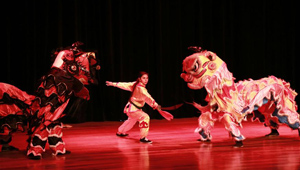 Chinesische Löwen tanzen in Costa Rica