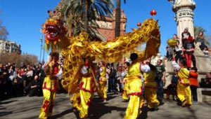 Chinesische Neujahrsparade in Barcelona