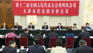 Zhang Gaoli nimmt an Beratung der Abgeordneten aus Tianjin teil