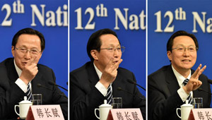 Han Changfu hält Pressekonferenz am Rande der vierten Tagung des 12. NVK ab