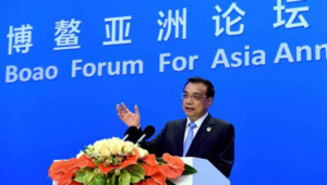 Ministerpräsident Li hält eine Rede bei der Eröffnungszeremonie des Boao Forums für Asien