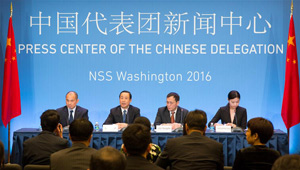 Xu Dazhe informiert Journalisten am ersten Tag des Nuklearen Sicherheitsgipfels in Washington