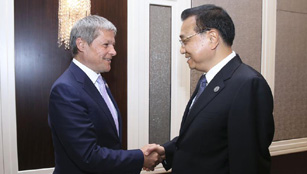 Li Keqiang trifft den rumänischen Premierminister in Ulan Bator