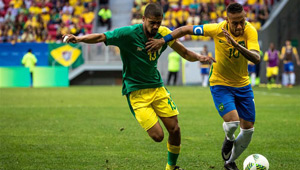 Rio 2016: Männer-Fußballspiel Gruppe A zwischen Brasilien und Südafrika endet mit 0-0