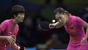 Damen-Tischtennis-Gruppenspiel: China gegen Brasilien