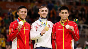 China holt Silber- und Bronzemedaille beim Herren-Trampolinturnen