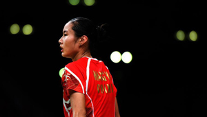 Pusarla V. Sindhu aus Indien besiegt Wang Yihan aus China beim Viertelfinale des Dameneinzels im Badminton