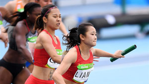 China bei Vorrunde des Frauen 4X100m Staffels