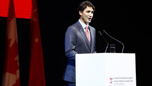 Kanadas Premierminister beim Bankett des Jahrestreffens des Canada China Business Council in Shanghai