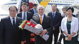 Der brasilianische Präsident Michel Temer trifft zur Teilnahme am G20-Gipfel in Hangzhou ein