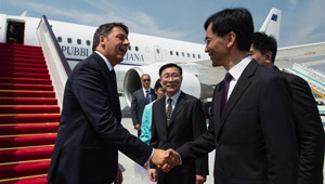 Italiens Premierminister trifft in Hangzhou ein