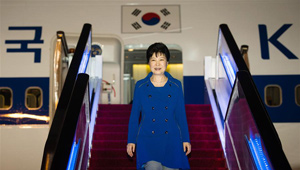 Park Geun-hye trifft in Hangzhou für G20 ein