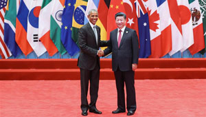Xi Jinping begrüßt Führungen von G20