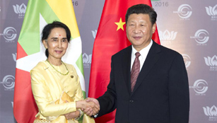 Xi trifft Aung San Suu Kyi in Goa