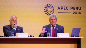 Pressekonferenz für die 2016 APEC-Woche der Wirtschaftsführer in Lima