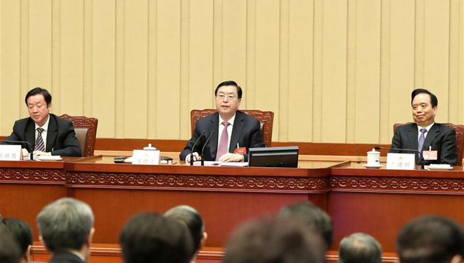 Zhang Dejiang führt Vorsitz über vierte Sitzung des Präsidiums für die fünfte Tagung des 12. NVK