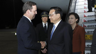Li Keqiang trifft für Staatsbesuch in Canberra ein