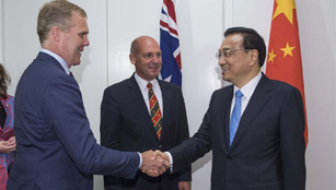 Li Keqiang trifft australischen Senatspräsidenten und Präsidenten des Repräsentantenhauses