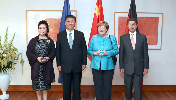 Xi Jinping trifft deutsche Bundeskanzlerin Angela Merkel