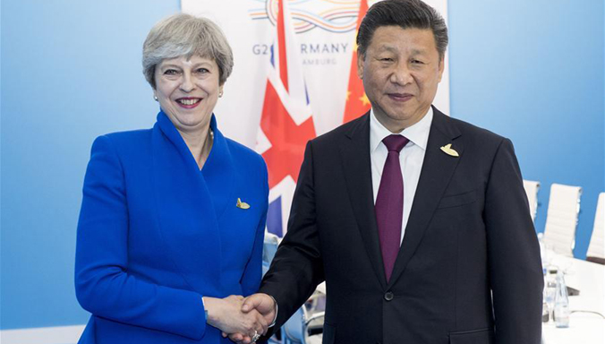 Xi Jinping trifft Theresa May in Hamburg