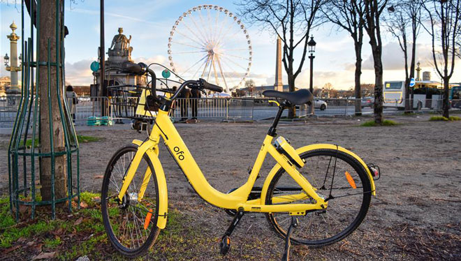 Chinesisches Sharing-Fahrrad Ofo zielt auf Führungsposition auf dem Markt in Paris