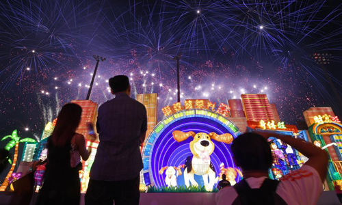 Feuerwerke zum Mond-Neujahr in Singapur