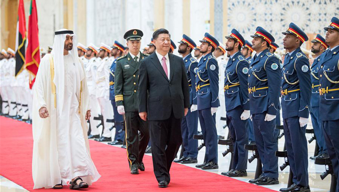 VAE halten eine große Willkommenszeremonie für den Staatsbesuch von Staatspräsidenten Xi ab