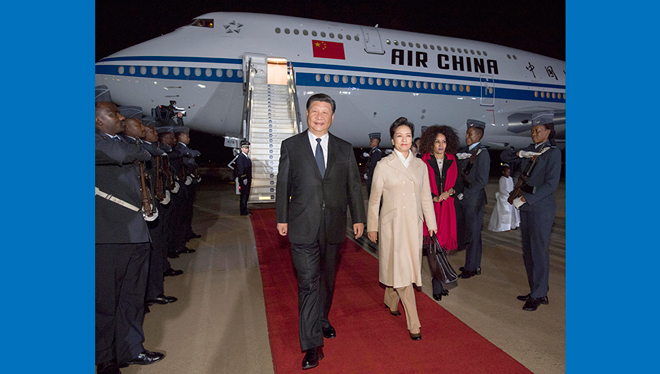 Chinesischer Staatspräsident kommt für Staatsbesuch in Südafrika an