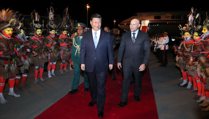 Xi trifft für Staatsbesuch, APEC-Gipfeltreffen in Papua-Neuguinea ein