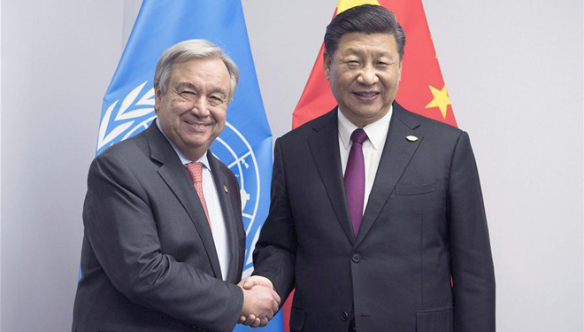 Xi betont Multilateralismus beim Treffen mit UN-Chef