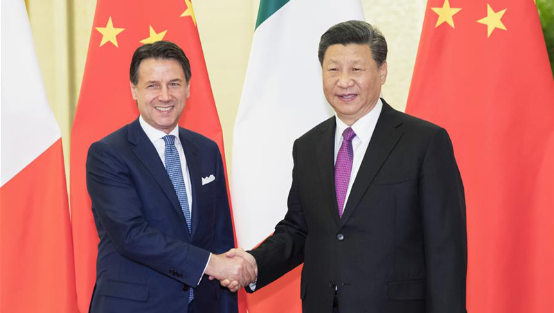 Xi Jinping trifft italienischen Ministerpräsidenten Giuseppe Conte in Beijing