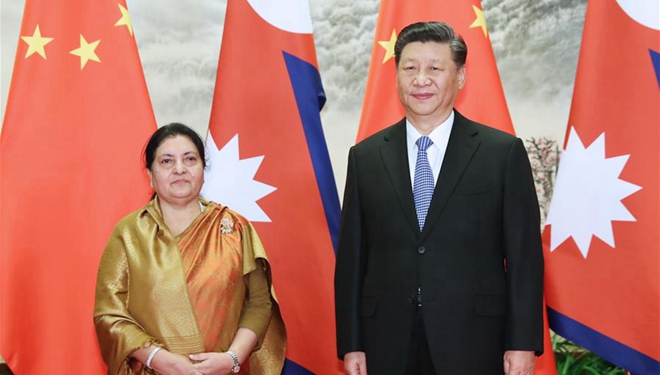 Xi Jinping trifft nepalesische Präsidentin Bidhya Devi Bhandari in Beijing