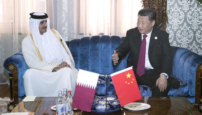 Xi Jinping trifft Emir von Katar in Duschanbe