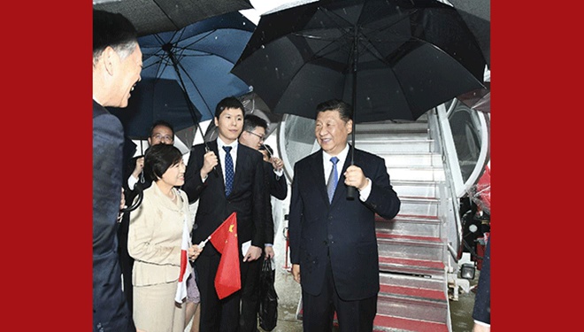 Chinesischer Staatspräsident trifft zum G20-Gipfel in Japan ein