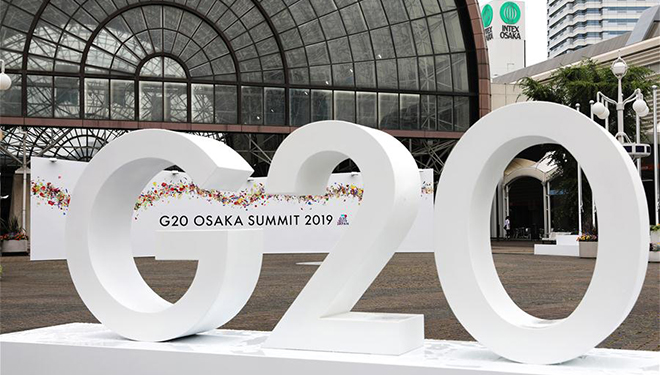 Medienzentrum des G20-Gipfels in Osaka nimmt Betrieb auf