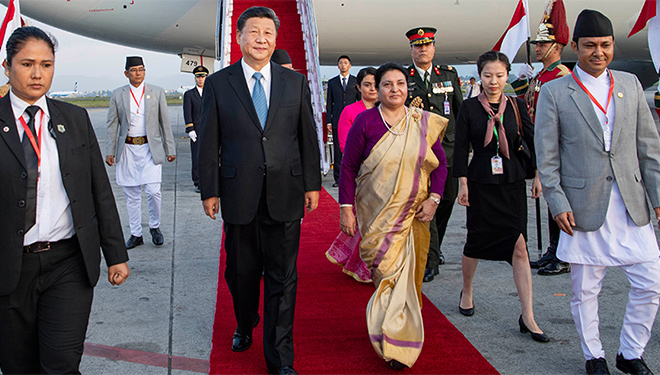 Xi trifft in Nepal zum Staatsbesuch ein