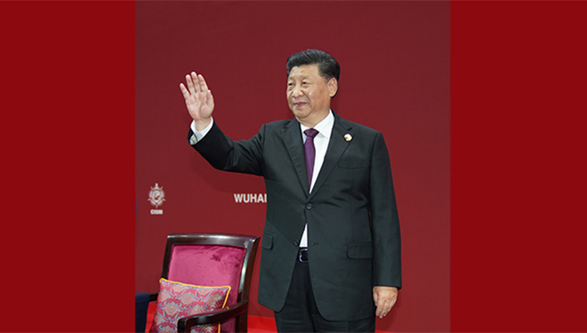 Xi nimmt an Eröffnungszeremonie der 7. Militärweltspiele in Wuhan teil