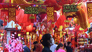 Markt des chinesischen Neujahrsfests findet in Singapur statt