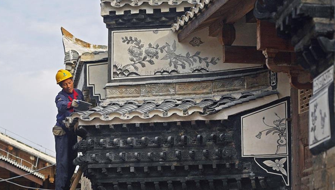 Alte Geb&auml;ude in Jing'an in Ostchinas Jiangxi renoviert