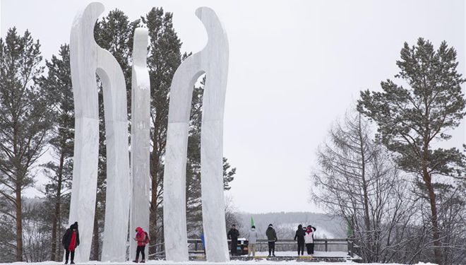 Beginn des Winters in Chinas n&ouml;rdlichster Stadt Mohe