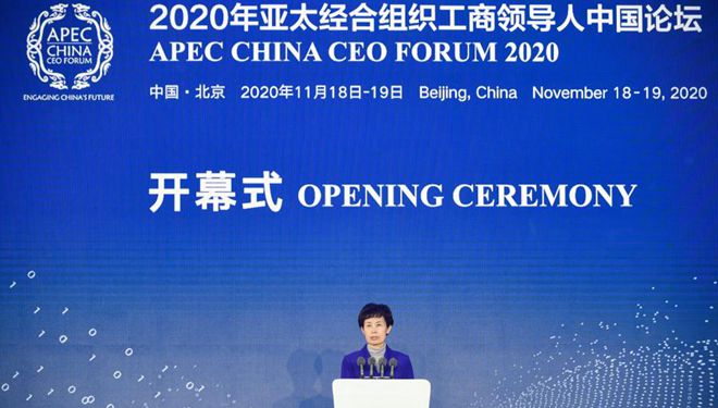 Eröffnungszeremonie des APEC China CEO Forum 2020 in Beijing abgehalten